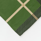 Couverture Polaire Monogramme classique rustique vert Tartan Plaid (Coin)
