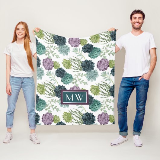 Couverture Polaire Monogramme | Collection Plante de bonheur Pa Succu (En situation)