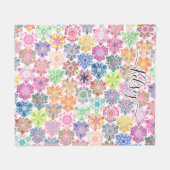 Couverture Polaire Monogramme Colorful Boho Mandala Motif Ajouter Nom (Devant (Horizontal))