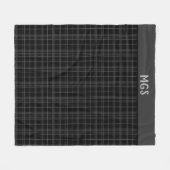 Couverture Polaire Monogramme Confortable Carreaux Noirs (Devant (Horizontal))