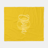 Couverture Polaire Monogramme cool Monochrome Jaune tendance (Devant (Horizontal))