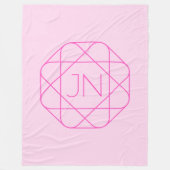 Couverture Polaire Monogramme cool, Style de logo de hanche | Rose & (Devant)