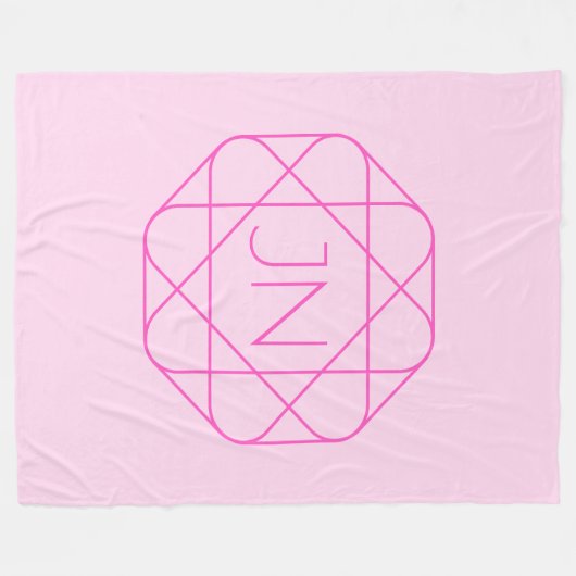 Couverture Polaire Monogramme cool, Style de logo de hanche | Rose & (Devant (Horizontal))