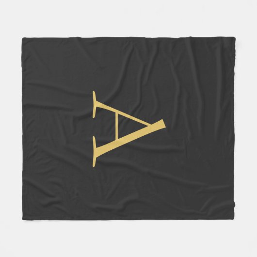 Couverture Polaire Monogramme couleur or gris professionnel (Devant (Horizontal))