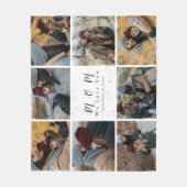Couverture Polaire Monogramme Custom 8 Photo Collage Mère cadeau de f (Devant)