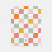 Couverture Polaire Monogramme damier coloré (Devant)