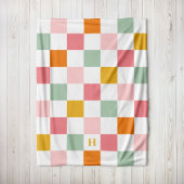 Couverture Polaire Monogramme damier coloré