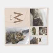Couverture Polaire Monogramme d'animal de compagnie Collage photo 6 B (Devant (Horizontal))