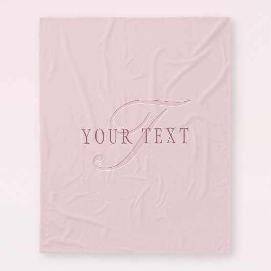 Couverture Polaire Monogramme d'aspect élégant | Or rose