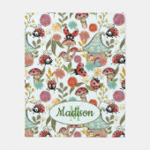 Couverture Polaire Monogramme de choux charbonneux de champignons (Devant)