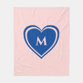 Couverture Polaire Monogramme de coeur rose tendance Valentine's (Devant)