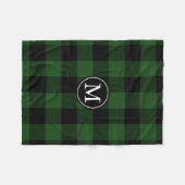 Couverture Polaire Monogramme de contrôle du bison vert et noir (Devant (Horizontal))