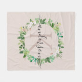 COUVERTURE POLAIRE MONOGRAMME DE COULEUR D'EAU DOUCE ROSE ROSE DOUX (Devant (Horizontal))