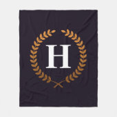 Couverture Polaire Monogramme de couronne de laurier d'or (Devant)