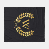 Couverture Polaire Monogramme de couronne d'or Laurel (Devant (Horizontal))