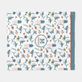 Couverture Polaire Monogramme de danse du requin Sea Life (Devant (Horizontal))