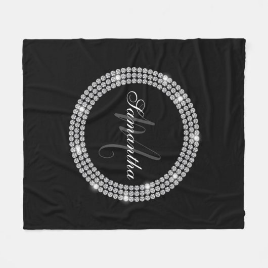 Couverture Polaire Monogramme de diamants (Devant (Horizontal))
