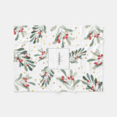 Couverture Polaire Monogramme de famille Moderne Chic Hiver Blanc Bot (Devant (Horizontal))