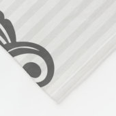 Couverture Polaire Monogramme de feuille Acanthus gris classique Élég (Coin)