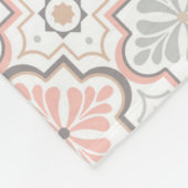 Couverture Polaire Monogramme de fleurs marocaines personnalisé (Coin)