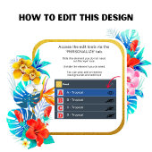 Couverture Polaire Monogramme de fleurs tropicales personnalisées MOD