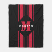 Couverture Polaire Monogramme de la bande de voiture rouge noir (Devant)