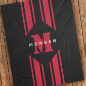 Couverture Polaire Monogramme de la bande de voiture rouge noir