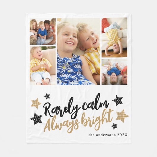 Couverture Polaire Monogramme de la famille de collages multiphoto (Devant)