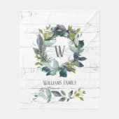 Couverture Polaire Monogramme de la famille de couronnes de Laurel Ru (Devant)