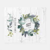 Couverture Polaire Monogramme de la famille de couronnes de Laurel Ru (Devant (Horizontal))