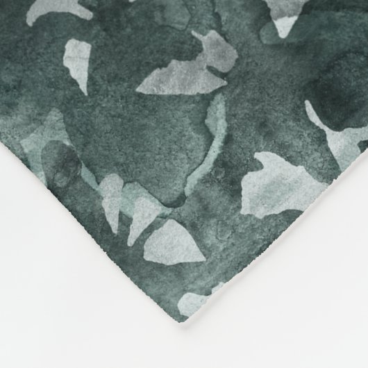 Couverture Polaire Monogramme de la famille de pins d'hiver rustique (Coin)