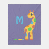 Couverture Polaire Monogramme de la Giraffe de dessin coloré (Devant)