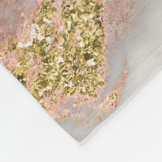 Couverture Polaire Monogramme de marbre doré Rose moderne Faux (Coin)