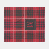 Couverture Polaire monogramme de motif de buffle noir et rouge (Devant (Horizontal))