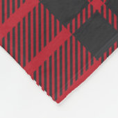 Couverture Polaire monogramme de motif de buffle noir et rouge (Coin)