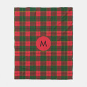 Couverture Polaire Monogramme de motif tartan des vacances d'hiver éc (Devant)
