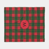 Couverture Polaire Monogramme de motif tartan des vacances d'hiver éc (Devant (Horizontal))