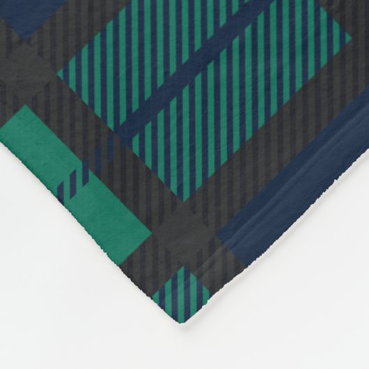 Couverture Polaire Monogramme de Noël Plaid Tartan (Coin)