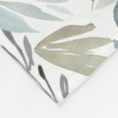 Couverture Polaire Monogramme de nom à l'aquarelle botanique bleu ver (Coin)