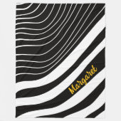Couverture Polaire Monogramme de nom abstrait noir et blanc (Devant)