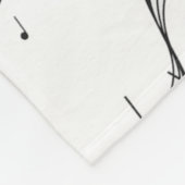 Couverture Polaire Monogramme de note de musique noire et blanche (Coin)
