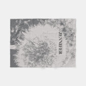 Couverture Polaire Monogramme de pandelion abstrait moderne et tendan (Devant (Horizontal))