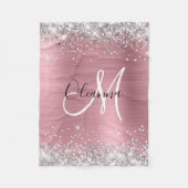 Couverture Polaire Monogramme de Parties scintillant en argent modern (Devant)