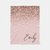Couverture Polaire Monogramme de Parties scintillant rose pâle Rose (Devant)