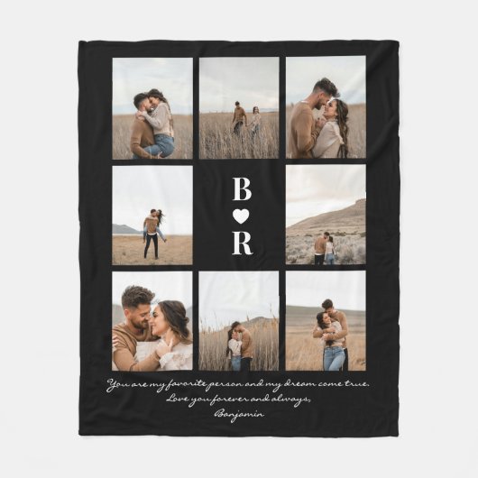 Couverture Polaire Monogramme de photo de script moderne de ma person (Devant)