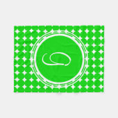 Couverture Polaire Monogramme de point de polka vert (Devant (Horizontal))