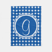 Couverture Polaire Monogramme de point Polka Bleu (Devant)