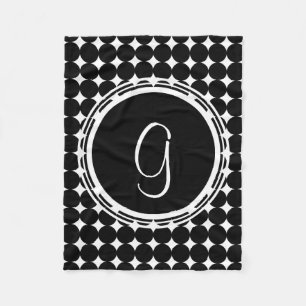 Couverture Polaire Monogramme de point Polka Noir