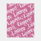 Couverture Polaire Monogramme de soccer rose et blanc (Devant)