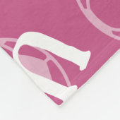 Couverture Polaire Monogramme de soccer rose et blanc (Coin)